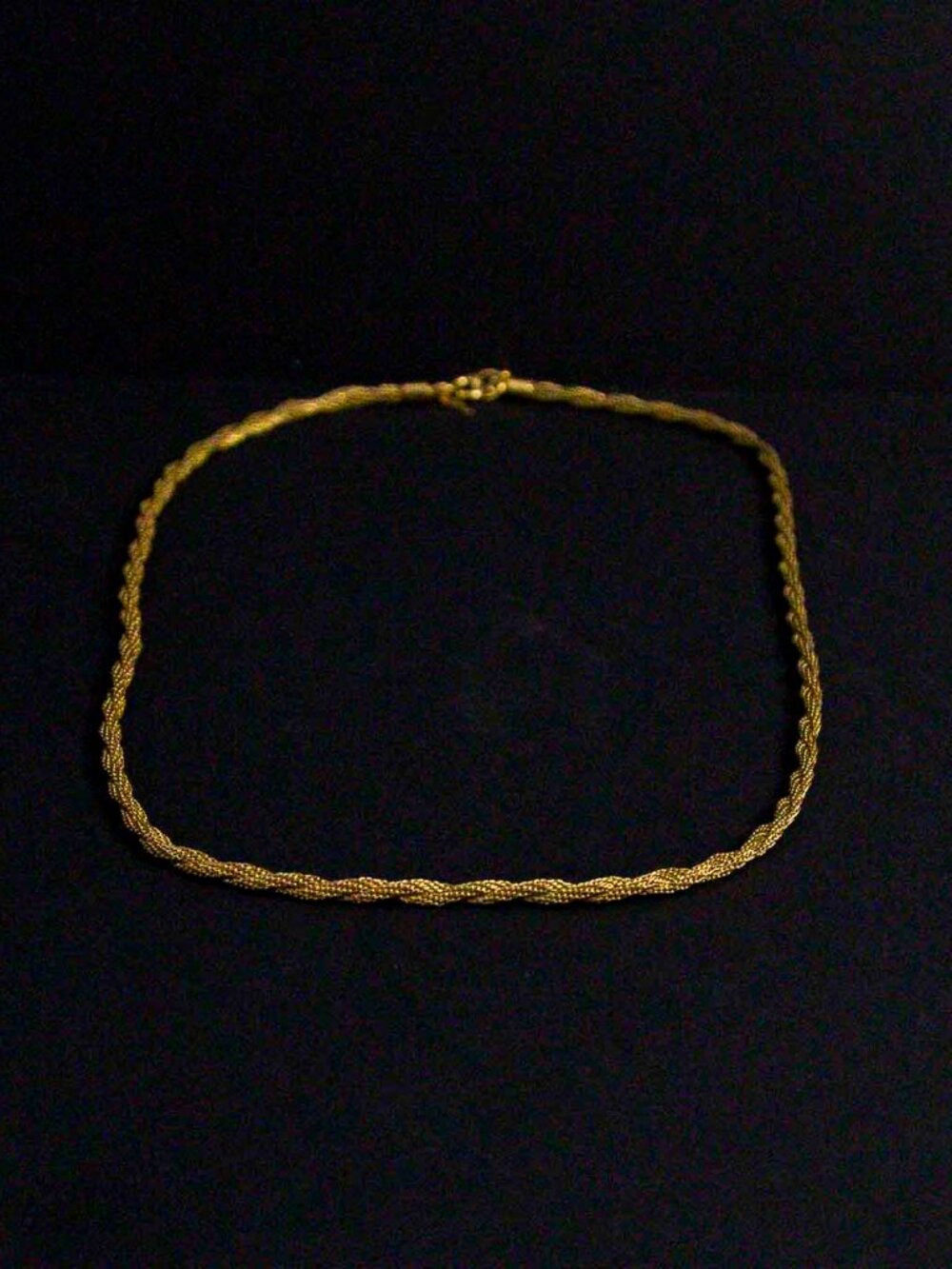1960s Vintage Trifari Style Gold Twisted Spiral Rope Necklace